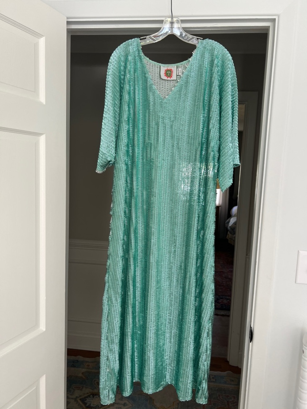 Light Aqua Sequin Maxi Dress - Brand: Unbranded